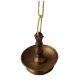 Heavy Brass Hanging Oil Lamp With Long Chain